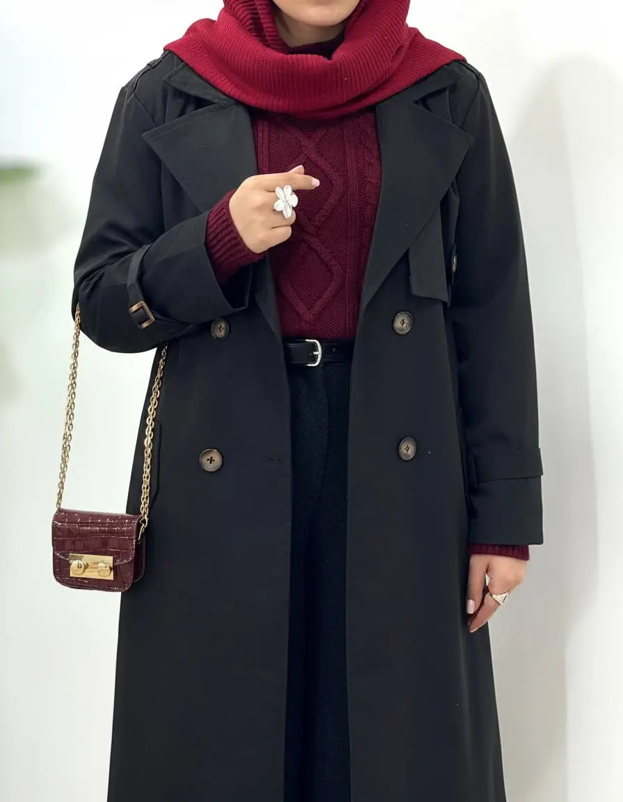 بارونی بلند آستردار آذین